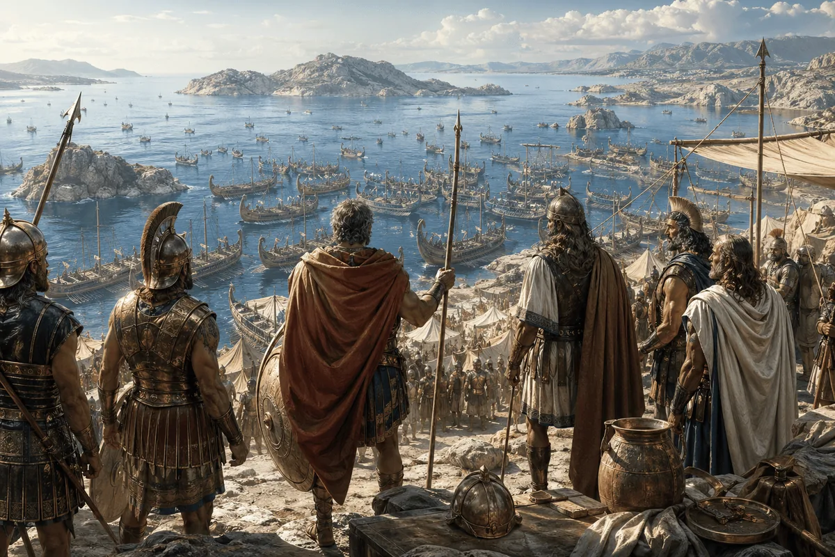 Diagram of the Achaean coalition in the Aegean Sea